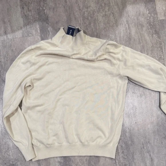 Men's Cream Nautica 1/4 Zip Sweater